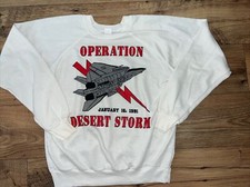Vintage 1991 Operation Desert Storm White Sweatshirt Large