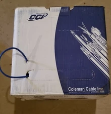Coleman Cable CAT6 23/4p Blue Network Cable CMR 1000' w/EZ pull reel box