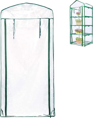 Pure Garden 63'' 4-Tier Mini Plastic Greenhouse