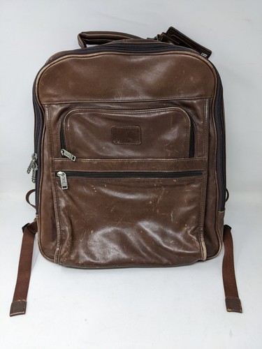 Brown Leather Backpack Computer Laptop eBay