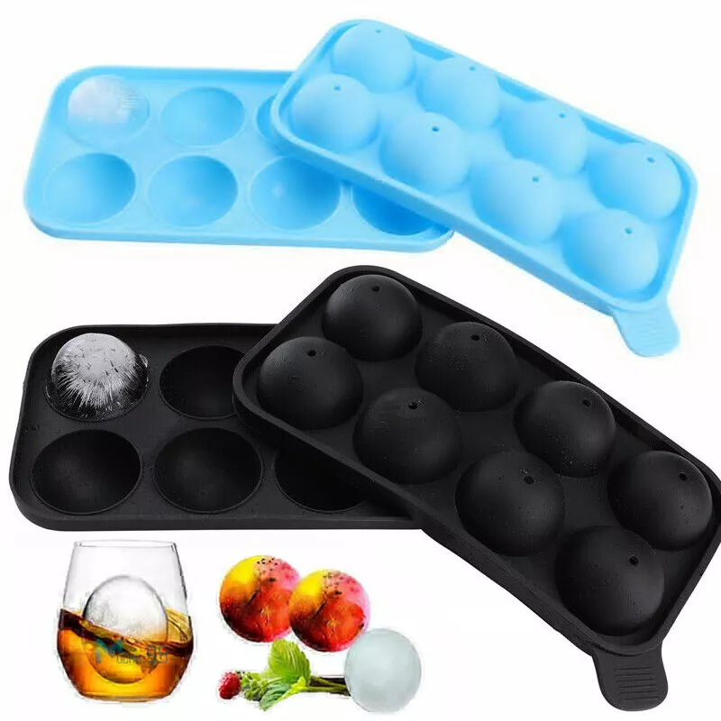 Ice Cube Tray, Silicone Ball Whiskey Ice Ball Maker With Lid And