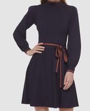 Vince Camuto Women Blue Fit & Flare Sweater Dress Size XL