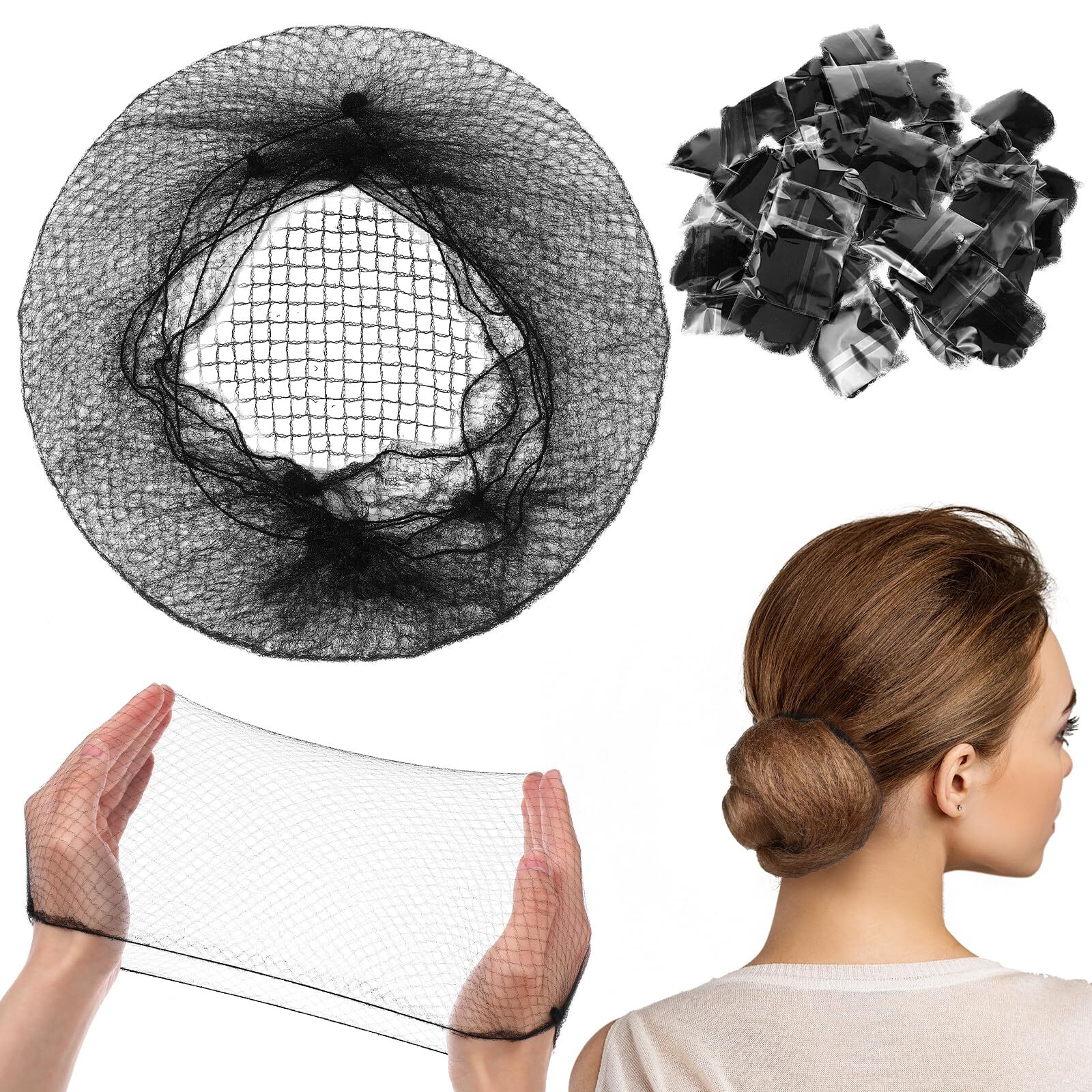 Redecillas De Pelo Para Mujer Lot de 40 filets à cheveux pour chignons de dan...