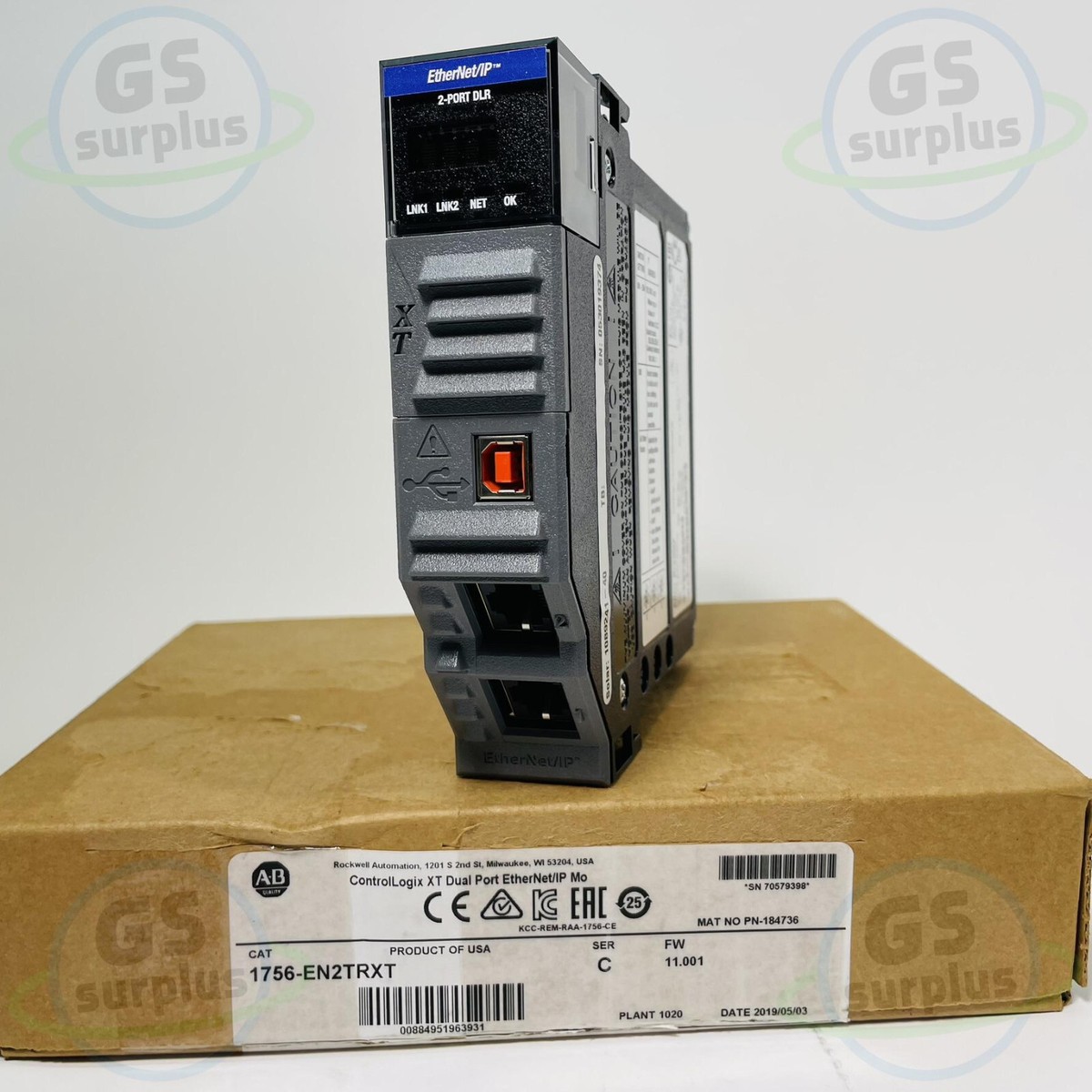 コンロン SEC 2枚 New Allen Bradley 1756-EN2TRXT /C ControlLogix XT Dual Port