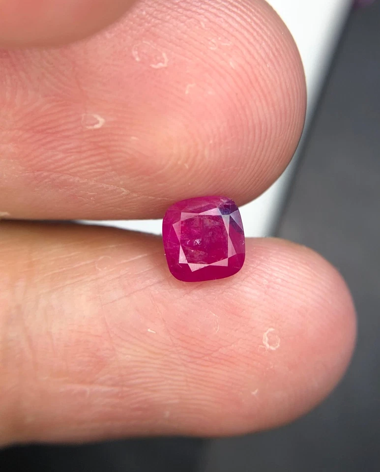 1.25 Cts Natural Untreated Ruby Pinkish Red Color Cushion Shape From Afghanistan - Image 4 of 4