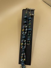 2 pc Handcrafted Multicolor Beaded Keychain R Initial