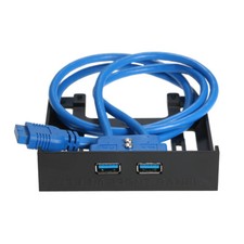 USB 3.0 Front Panel Hub 2Port Expansion Bay 20 Pin 60cm Bracket Adapter Cable