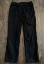 St. John Straight Leg Pants High Rise Black 31" Inseam Designer Stretch Size 6