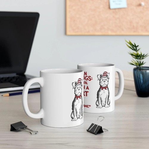 American Bulldog on White Ceramic Mug Cup, Dog Lover Gift for Coffee & Tea Fans - Picture 5 of 7
