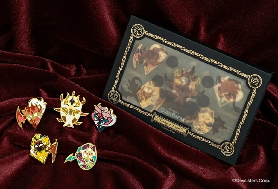 Cookie Run Kingdom Oven Break Dragon Cookie Pin Collection Set