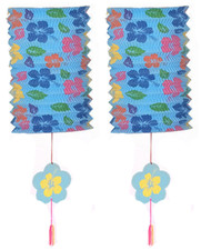 Cylinder Flower Hanging Lantern Party Decoration Tropical Hawaii Garden blue