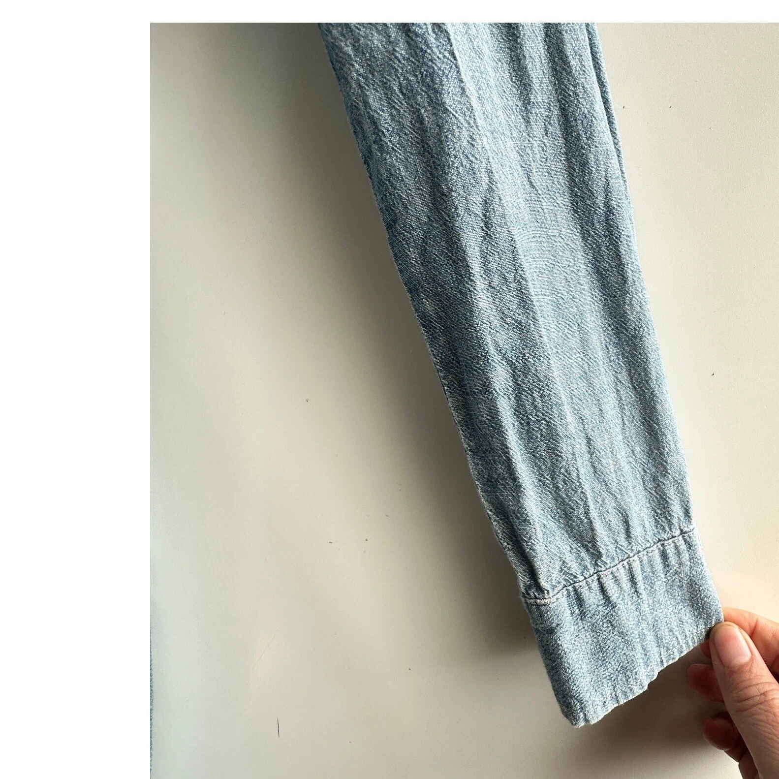VETEMENTS J. Abito Crew Denim Tunica Plissettato Chambray Casual Taglia 4 Mini Boho Classico