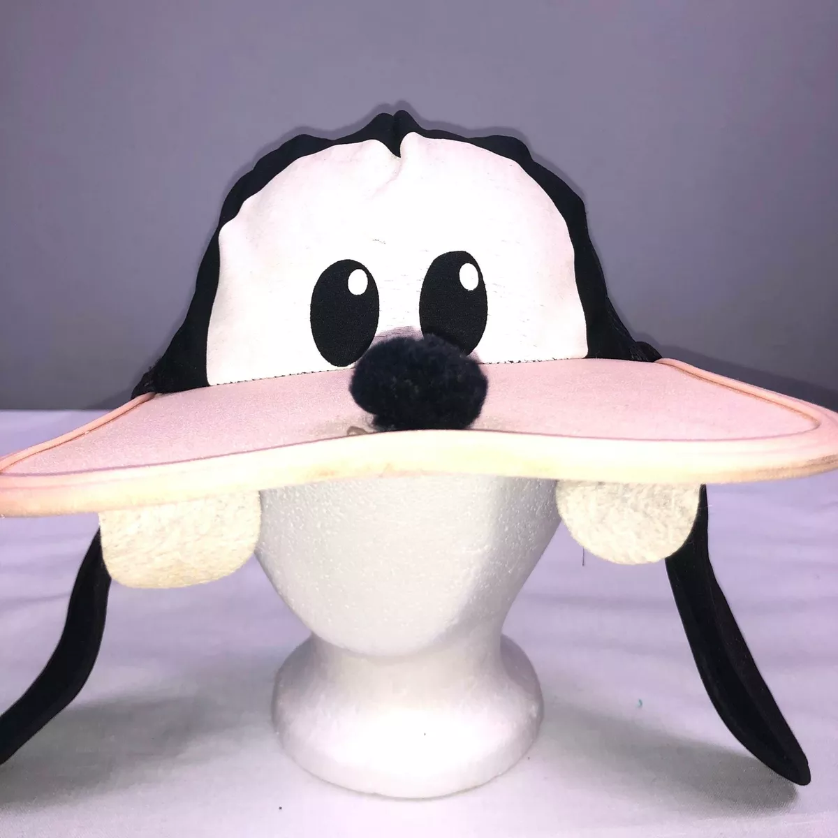 Walt Disney Goofy Vintage Truckers Snapback Cap Mens Hat Black Ears Teeth