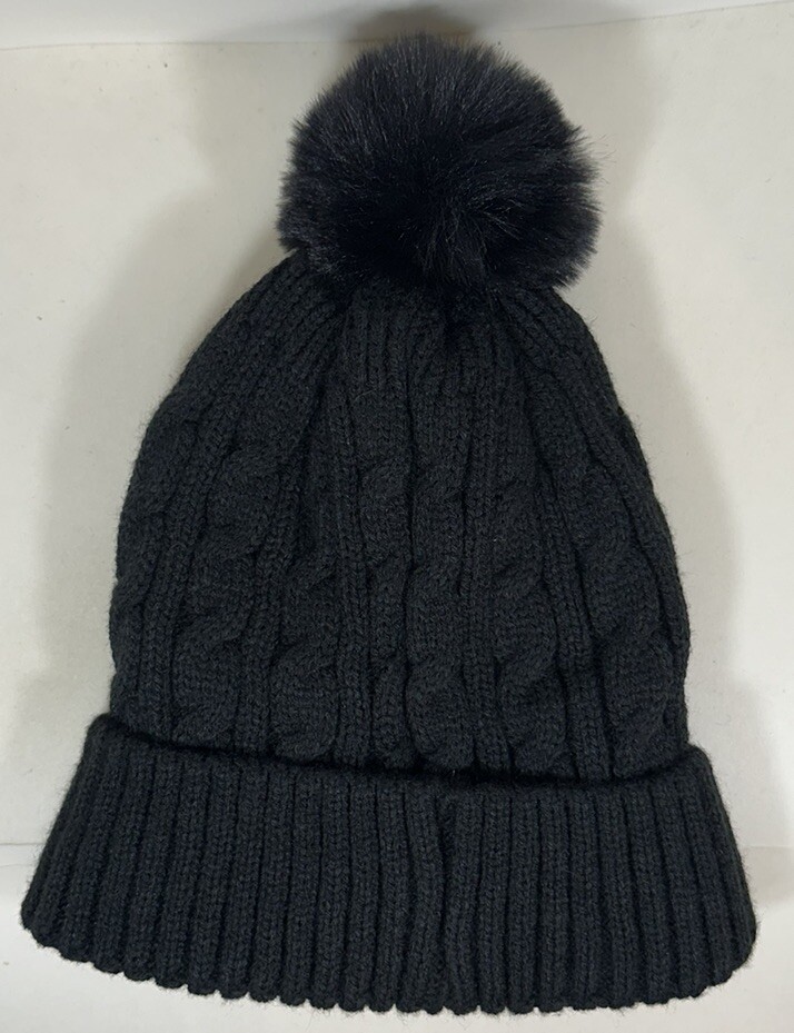 Canada Weather Gear Hat Beanie Unisex Black Plush Lined Pom Cap Winter Warm CANADA WEATHER GEAR Knitted Womens Hat - Single Winter  main image 2