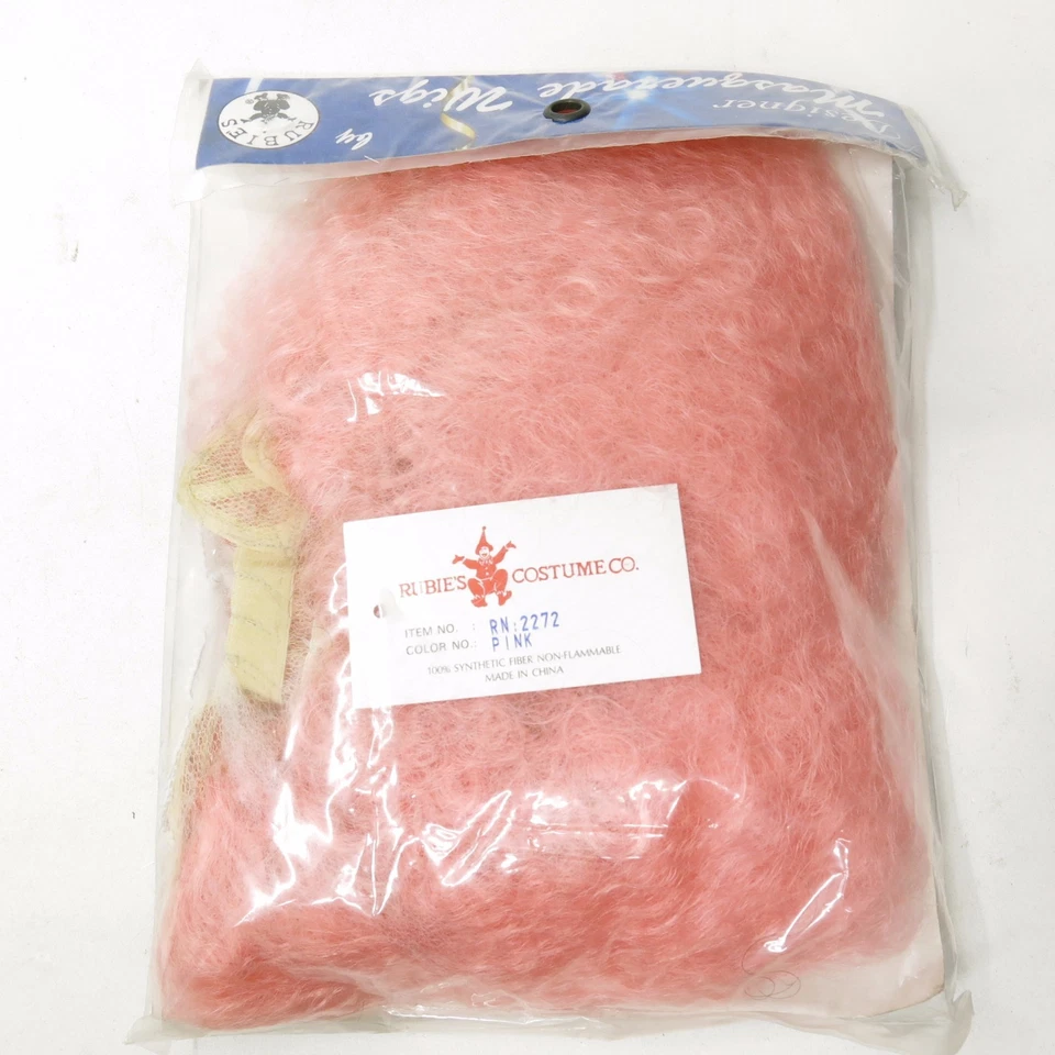 复古 90 年代 NOS 豪华粉红色小丑假发 Rubie's 服装可水洗男女通用新品 — 第 2/2 张图片