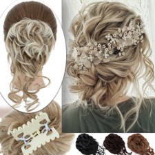 Natural Hair Claw Clip Extension Clip on in Messy Bun Hair Piece Women Wedding