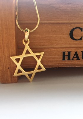 LARGE Jewish Israel Necklace Magen 