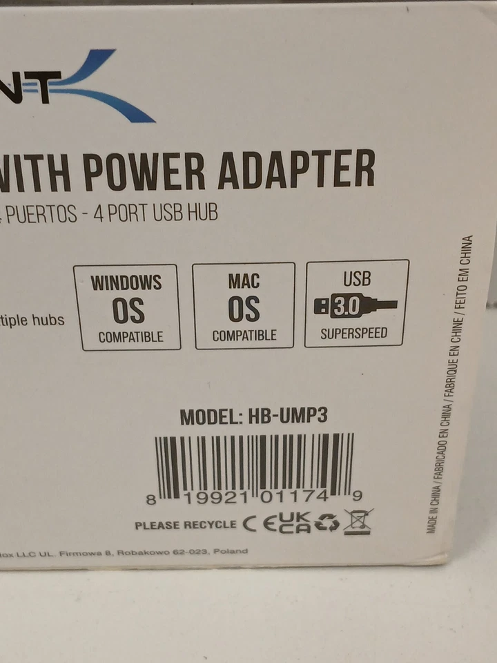 Sabrent 4-Port USB 3.0 Hub With Power Adapter - Image 3 of 3