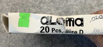 Aloma Size D .020 Shims - Box of 20 Stainless Steel New Free Shipping
