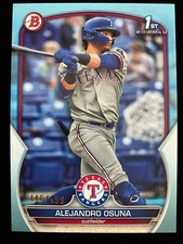 2023 Bowman ALEJANDRO OSUNA 1st Rookie #BP-131 SKY BLUE #/499 Texas Rangers RC
