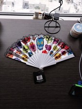 Day of the Dead Halloween Lace Hand Held Fan Sugar Skull Dia De Los Muertos