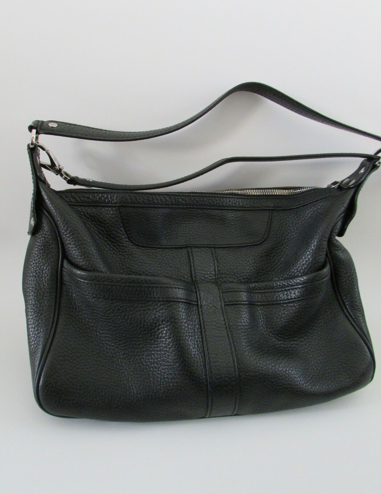TOD'S Italy Black Leather Hobo Satchel/Crossbody Bag