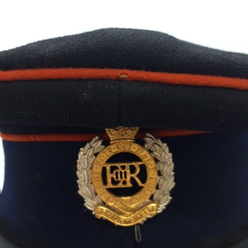 Vintage British Army Black Navy Blue Royal Engineers Officers Dress Cap c.1950's - Picture 7 of 19