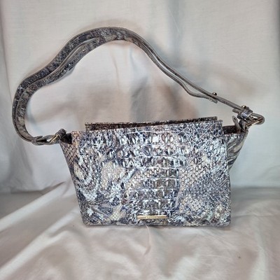 NWT AUTHENTIC BRAHMIN MEG MELBOURNE EMBOSSED LEATHER SHOULDER BAG-$285-STRATUS