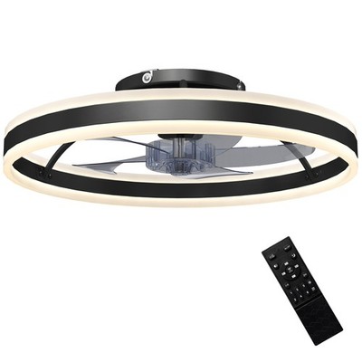 HOMCOM Deckenventilator mit Licht und Fernbedienung, 3 Farbtemperaturen, 50 cm, schwarz