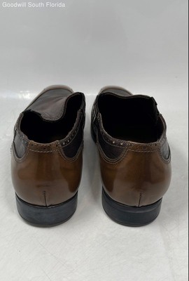 Bacco bucci men’s shoes leather loafers brown size 10 Bacco Bucci Mens Bendix Brown Formal Leather Slip-On Loafer  main image 3