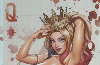 Artist Alley Harley Quinn Queen of Diamonds Full Nude FOIL Virgin Variant NM+