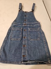 American Eagle Denim Overall Dress Small Button-U Super Stretch Skirtall (1940