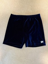 GK ELITE - Dark Blue Velvet Velour Gymnastics Cheer Shorts - Adult Medium