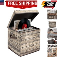 Vinyl Record Storage Box for 12" Single LPs, Album Holder with Lid, 13x13x13 ...