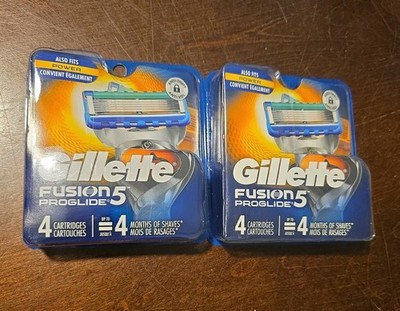 2 pks. Gillette ProGlide 4 ct Refill Cartridges Blades 4 Months NEW  (C025)