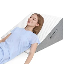 Bed Wedge Pillow for Sleeping,12Inch Elevated Wedge Pillow for Sleep Apnea, 1...
