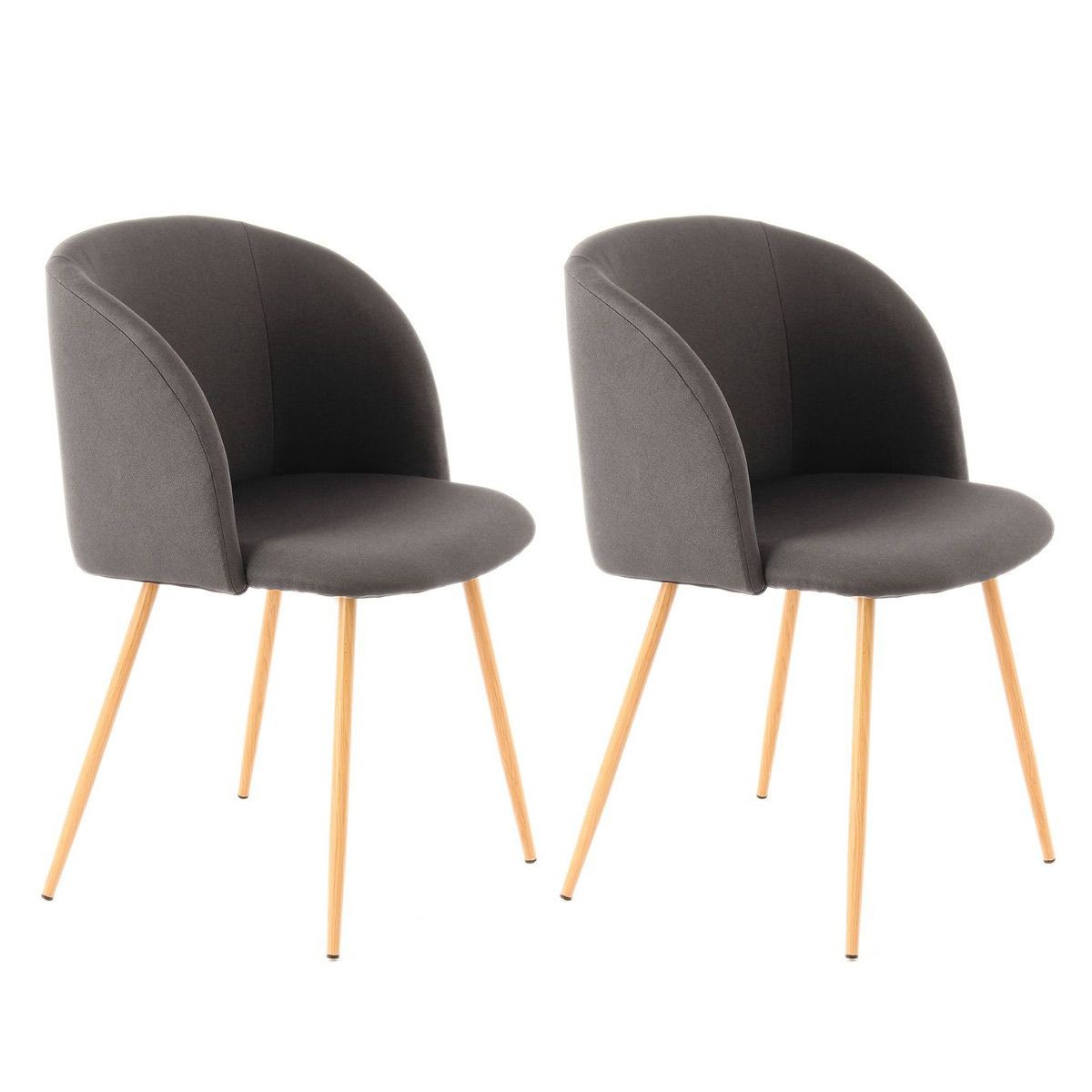 Chaise Celina noire de 84 cm : lot de 2 chaises de salle à manger en métal noir