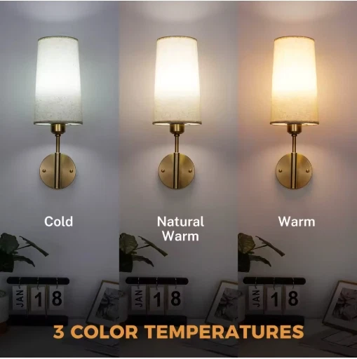 Apliques de pared a batería con control remoto juego de 2 luces de pared recargables doradas Foto 4 de 4