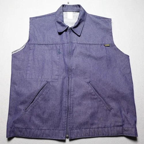 Le Laboureur Vest Mens XL Purple Denim DIY Wavves Punk Rock Patch Zip Front video thumbnail