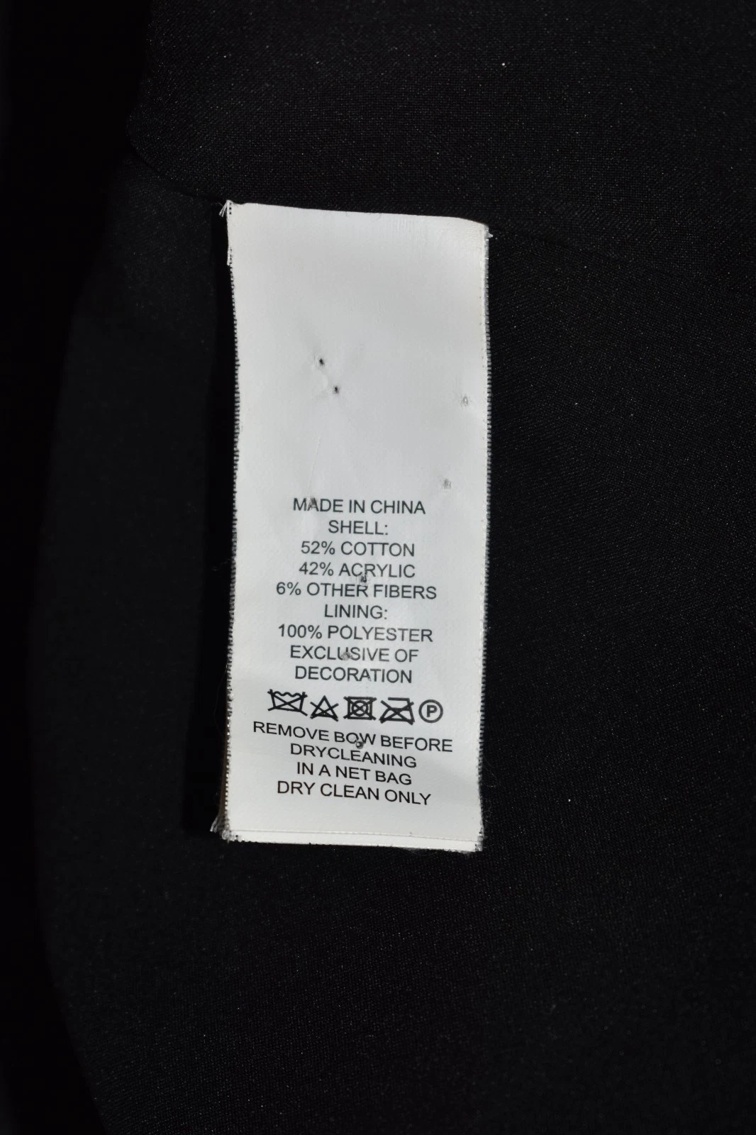 Abito B5 originale KATE SPADE NEW YORK nero tweed orlo arricciato e nastro taglia 10