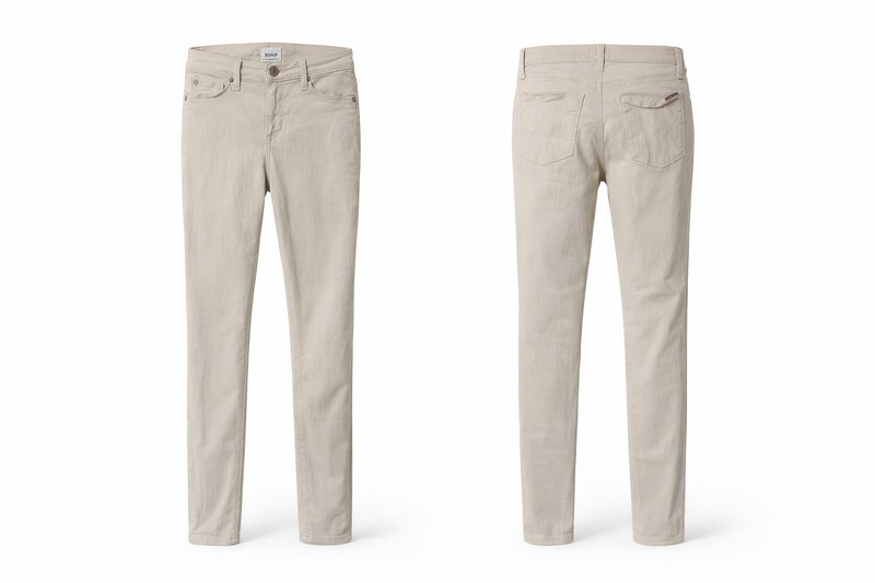 Hudson Mid Rise Natalie Ankle Super Skinny Cream Pant Womens Size 26