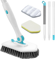 Shower Scrubber with Long Handle, 3 in 1 Tile Tub Scrubber Brush with 3 Detachab