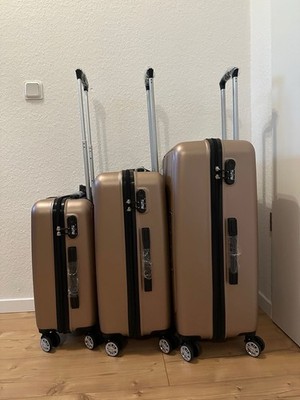 3er Set Koffer Hartschale ABS mit 4 Rollen und TSA Schloss