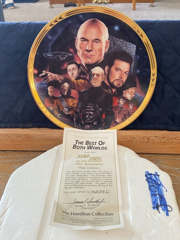 Hamilton Collection Star Trek TNG: The Best of Both Worlds Plate Gold Rim Plate