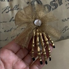 Gold Skeleton Hand Hair Clip Barrette Goth Halloween Hair Accessories New