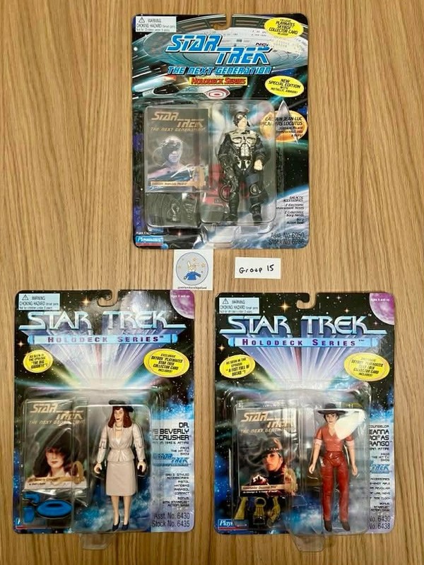 Star Trek: TNG Holodeck Series Picard, Crusher, Troi Set of 3 Action Figures