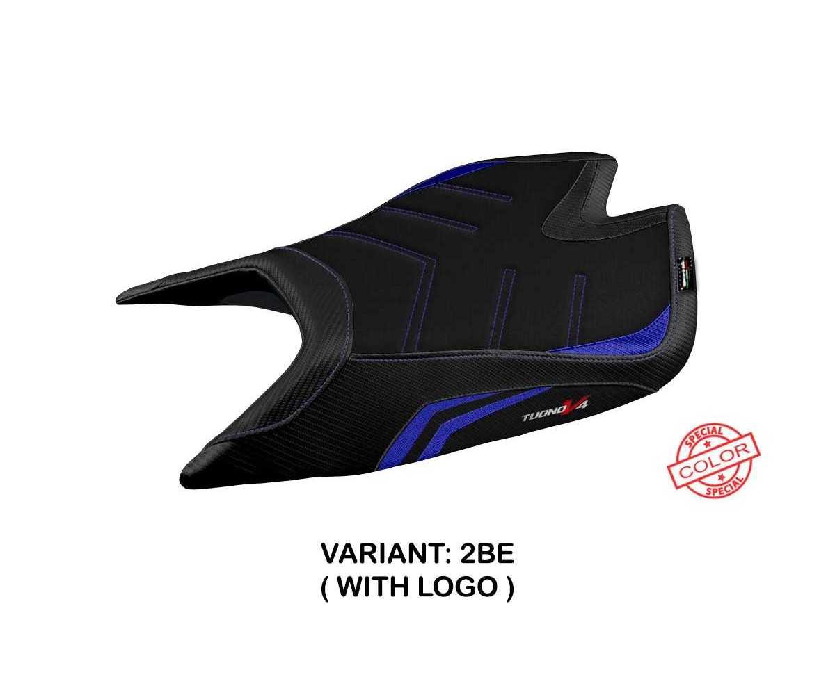 Seat cover Nashua SColor UGrip Blue BE + logo TPZ Aprilia Tuono V4 Fac 2021 2023