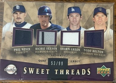 2004 Upper Deck Sweet Spot  Todd Helton, Shawn Green, Richie Sexson Jerseys /99 