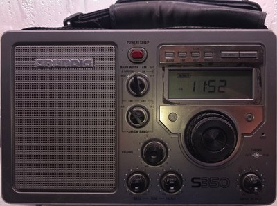 Grundig S350 5-Band AM/FM/SW Portable Radio Silver Alarm Backlight