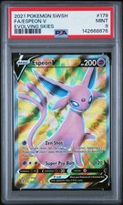 Pokémon Espeon V (Full Art) 179/203 SWSH07: Evolving Skies Holo PSA 9
